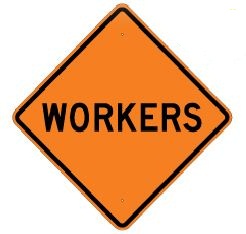 Aluminum Worker Construction Sign (W21-1A)